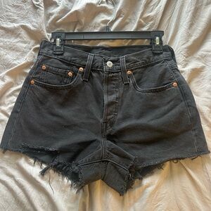 Signature by Levi Strauss Black Jean Shorts Distressed Cut-Off
